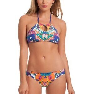 Trina Turk Women's Halter Neck Hipster Bikini Swimsuit Size 4 top  Size 6 bottom